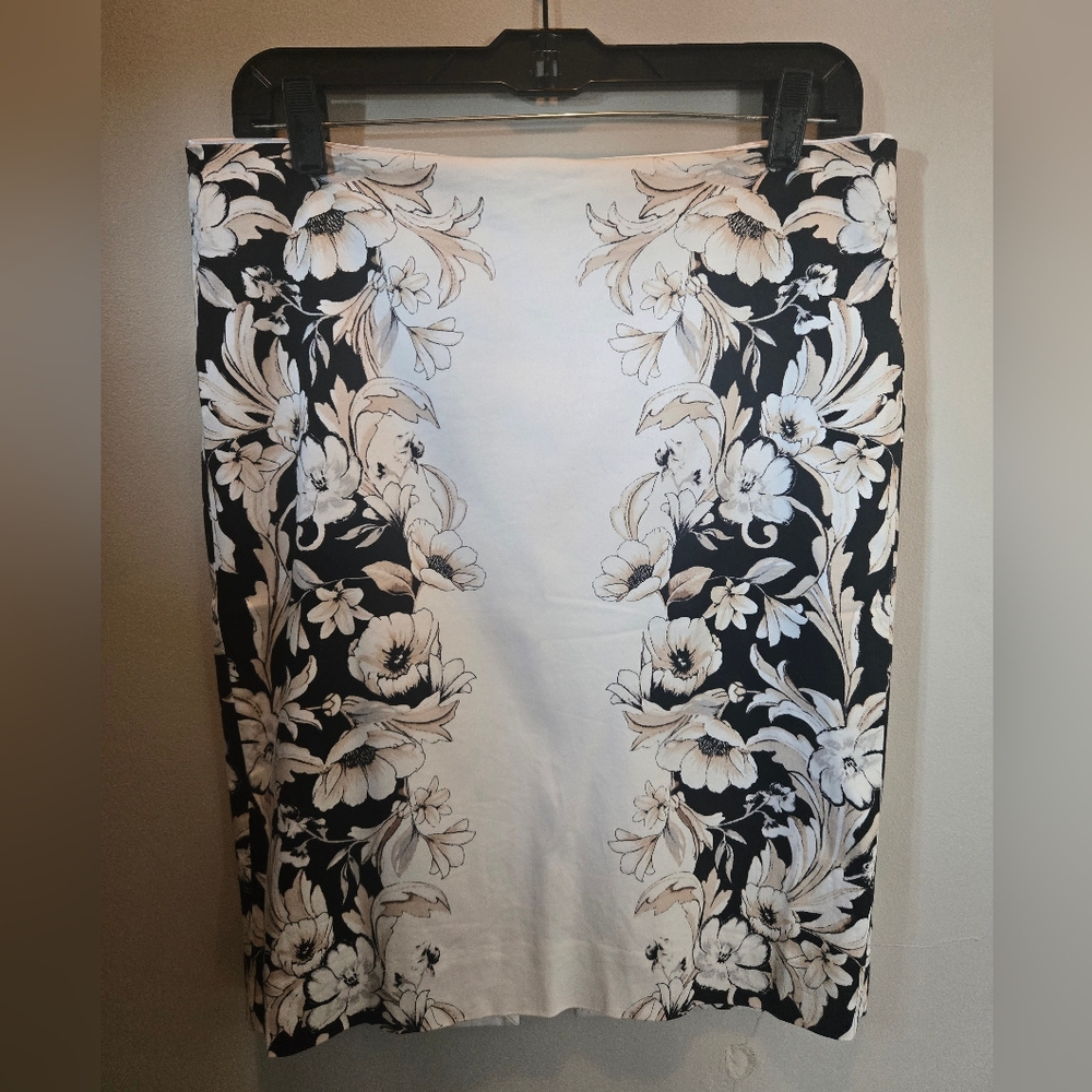 Floral Black and White Women's Skirt